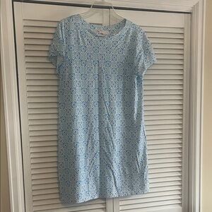 Jude Connally Aqua and White Patterned Dress